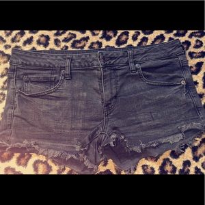 American Eagle black super low shortie shorts 12